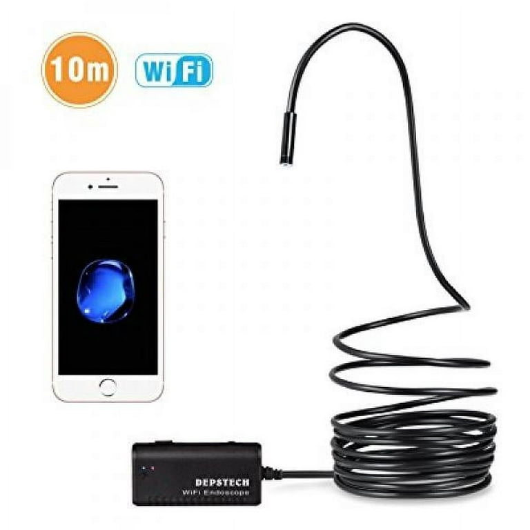 Wireless Endoscope, Depstech WiFi Borescope Inspection Camera 2.0  Megapixels HD Snake Camera for Android and IOS Smartphone, iPhone, Samsung,  Tablet 