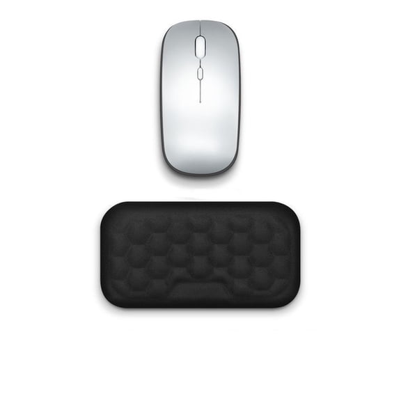 Wireless Ergonomic Mouse with Honeycomb Patterned Wrist Rest Set for Office Home Computer Laptop Use