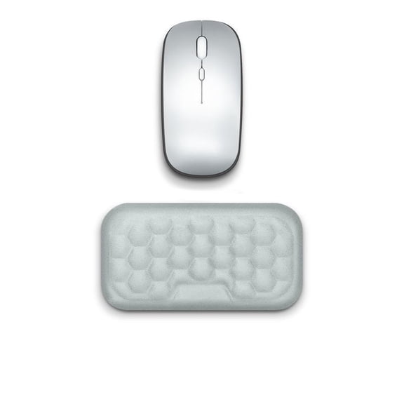 Wireless Ergonomic Mouse with Honeycomb Patterned Wrist Rest Set for Office Home Computer Laptop Use