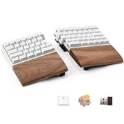 Wireless Ergonomic Split Mechanical Keyboard with Wrist Rest- Silent, RGB, Foam, Hot-Swappable, Compact 60% Layout, Palm Rest, Programmable for Mac & Windows, PBT Keycaps
