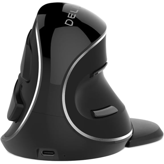 Wireless Ergonomic Vertical Mouse, Rechargeable Ergo Mouse for Large Hands, Slient Click, Removable Wrist Rest, Up to 4000 DPI, 6 Buttons,2.4G Dual Mode, Compatible with Laptop/PC (M618PD-Black)