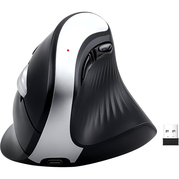 Wireless Ergonomic Vertical Mouse, Rechargeable Tri-Mode (Dual ...