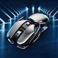 Wireless Ergonomics Metal Mouse, Rechargeable Wireless Mouse With 2