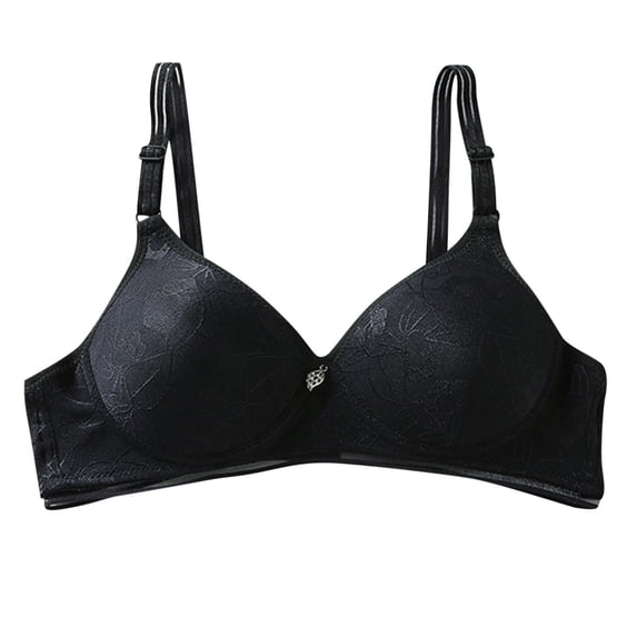 Wireless Everyday Bra Women Convertible Bra Feature V-Neck Demi & Balconette Bra Style W-174 Hook and Eye Closure BralettesLace Black S
