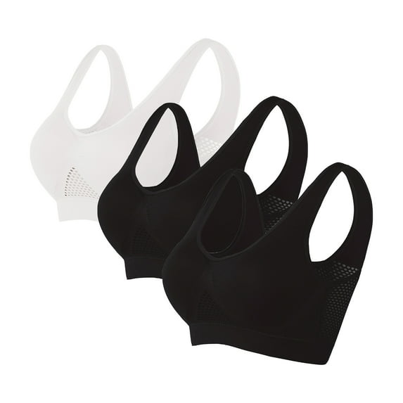 Wireless Everyday Bra Women Full-Coverage Bra Feature V-Neck Strapless Bra Style W-23 Hook and Eye Closure Yoga Bras Black 4XL