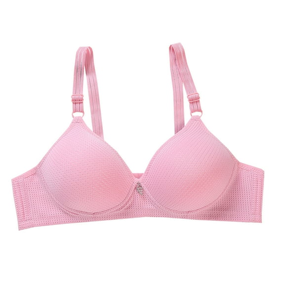 Wireless Everyday Bra for Women Comfort Breathable Plus Size Push Up Bralette Supportive Full Coverage Shaping Brasier, Rose Gold, M