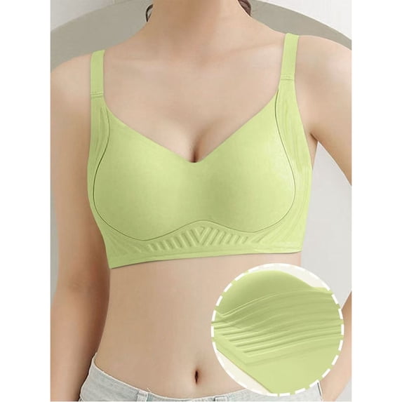 Wireless Everyday Bras for Women Plus Size Seamless Full Coverages Soft Breathable No Underwire Underwear Green XXL