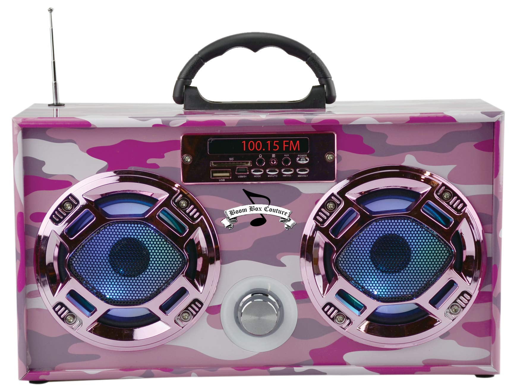 Wireless Express LED Retro Boombox - Mini Boom Box with