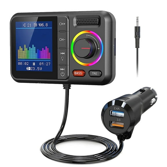 Wireless FM transmitter Dual USB Fast Charging Hands-free Car MP3 Music Player