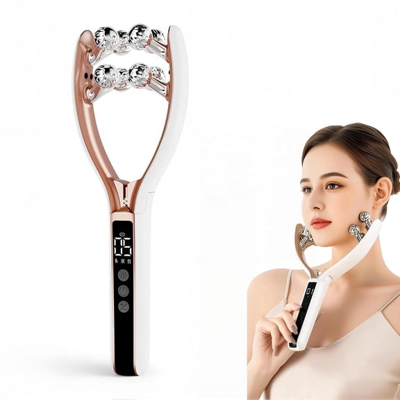 Wireless Facial Massager,Facial Massager Face and Neck,6 Modes&2 Functions,Face Roller Lymphatic Drainage,Portable Rechargeable V-Shape Sculpting&Puffiness Relief Tool for Home&Travel Use