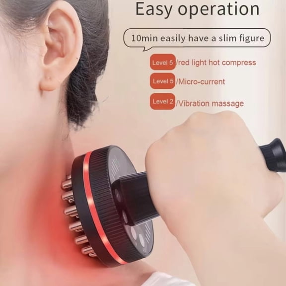 Wireless Far Infrared Meridian Massage Brush Vibration Heating Gua Sha Scraping Machine Acupressure Microcurrent Body Massager