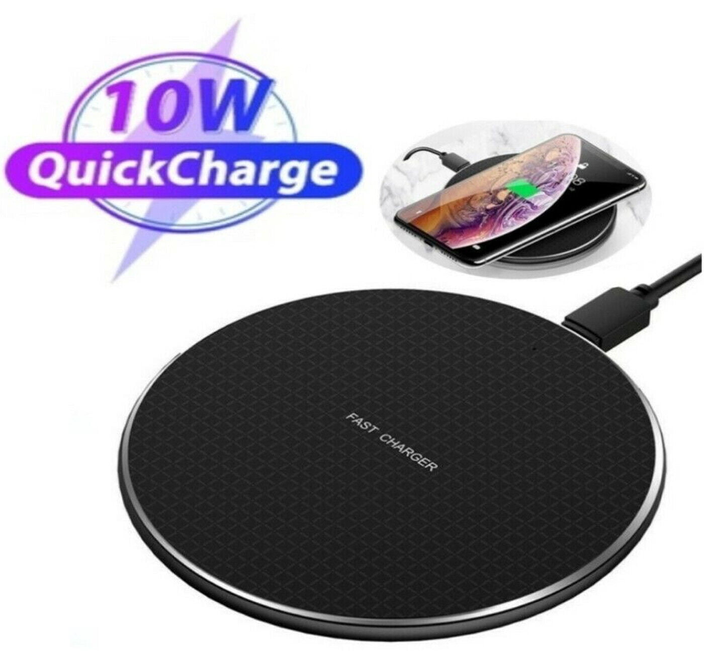 Wireless Fast Charger Charging Pad Dock For iPhone Samsung Android Cell Phone