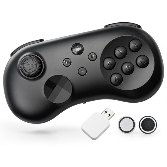 Wireless Fighting Game Controller for P4, Switch 2/1, PC, Mobile, Hall Effect Joystick, with 3 D-Pads Styles, Turbo, Macro Back Buttons, Vibration, Black