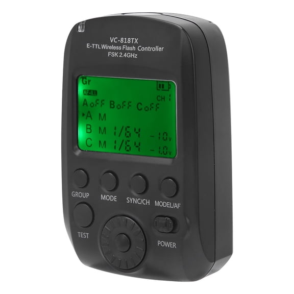 Wireless Flash Trigger Transmitter High Speed Sync 1/8000s 2.4G TTL 8 Channels 30 ID Light Control for DSLR Cameras (3.5 in x 2.2 in / 9 cm x 5.6 cm)