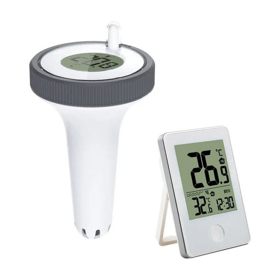 Wireless Floating Pool Thermometer Swimming Bath Water Digital LCD Temperature Monitor Clock Remote ,Compact & Portable
