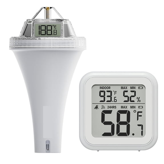 Wireless Floating Pool Thermometer Waterproof Swimming Pool Tub Temperature Monitor LCD Display ,Pool Essentials