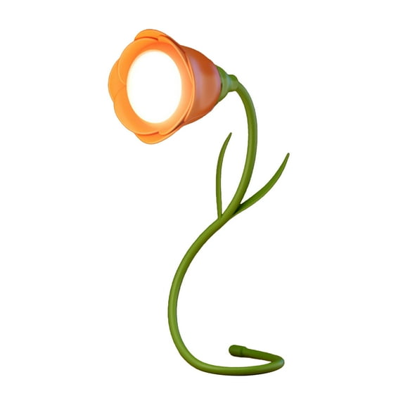 Wireless Flower Desk Lamp, Rechargeable LED Lamp with USB Charging Port, Flexible Gooseneck, 3 Color Modes, Stepless Dimming, Office Decor, Compact Size
