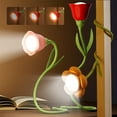 thumbnail image 1 of Wireless Flower Desk Lamp | Rechargeable LED Light | Flexible 360° Adjustable Gooseneck | Stepless Dimming | 3 Color Temperatures | USB Charging | Pink Red Yellow Orange | 16 x 3 in | 1 Pack, 1 of 8