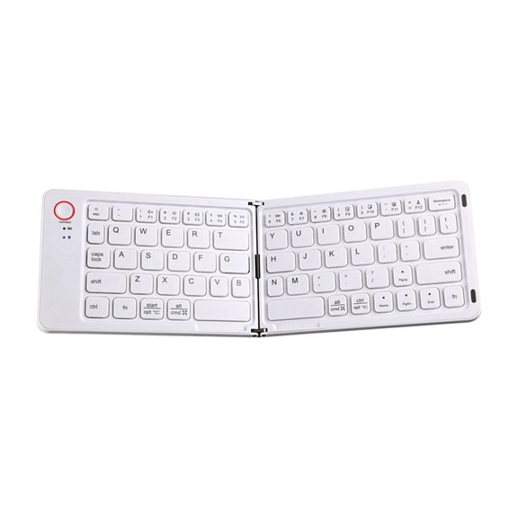 Wireless Foldable Bluetooth Keyboard Mini Portable Double Folding Keyboard Suitable for Laptops and Mobile Phones White