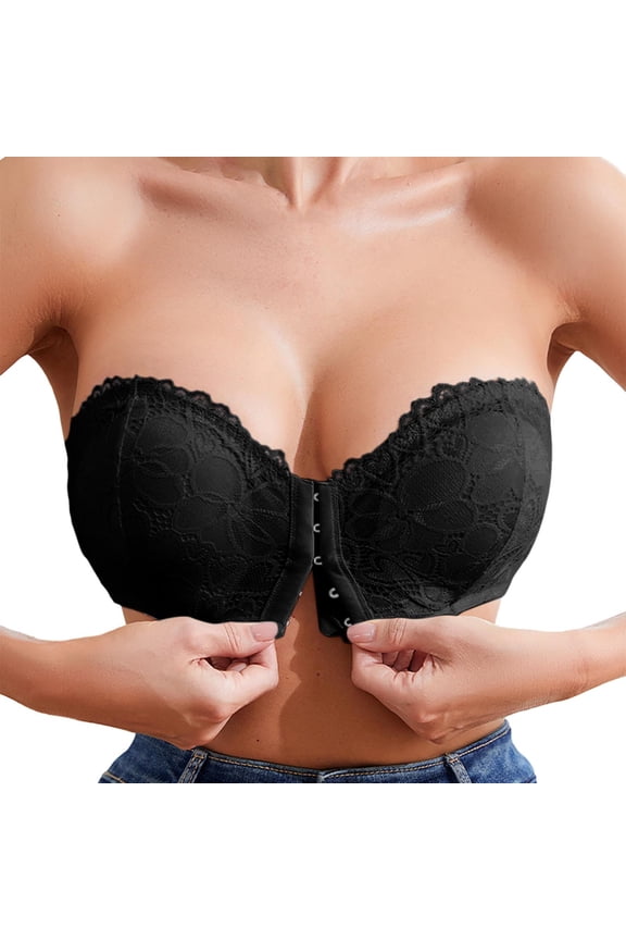 Wireless Front Close Bras for Women Full Coverage Comfort Lace Brassiere Supportive Soft Cup Everyday Wear
