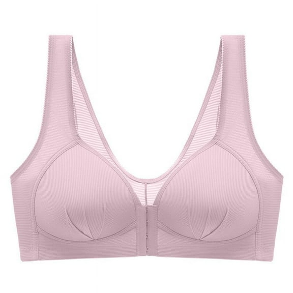 Wireless Front Closure Bras for Women No Underwire Back Lingerie Support Full Cup Everyday Brassiere