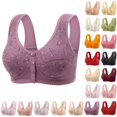 thumbnail image 1 of Wireless Front Closure Bras for Women, Plus Size Printed Soft Breathable Full Coverage Bralettes, Daily Support Bra, 1 of 5