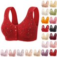 thumbnail image 1 of Wireless Front Closure Bras for Women, Plus Size Printed Soft Breathable Full Coverage Bralettes, Daily Support Bra, 1 of 5