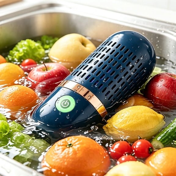 Wireless Fruit and Vegetable Cleaner with OH-ion Technology - IPX7 Waterproof Food Purifier, Portable Produce Cleaner with 10-Min Auto Clean for Fruits Veggies Meat Seafood