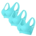 thumbnail image 1 of Wireless Full Coverage Everyday Bra for Women - Breathable Comfort, No Rims, Large Size, Solid Color, All Season Lingerie #Sky Blue,M, 1 of 2