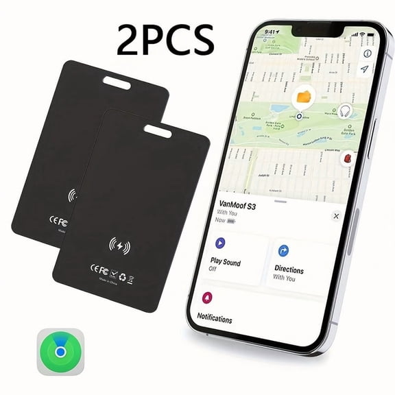 Wireless Function Card Locator (1.6mm) for Apple Find My, Track Luggage, Bags, Pets, Keys, Purses - iOS Only