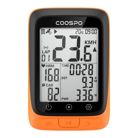 Wireless GPS Bicycle Speedometer - ANT+ & BT 5.0 Smart Cycling Bike Computer with 2.4 Inch LCD Dual Unit High-Definition Display Backlit Tracker