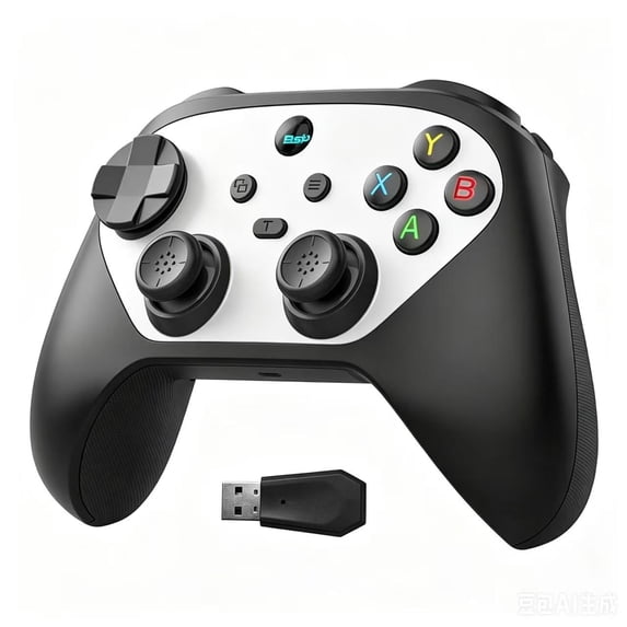 KoraiTect Wireless Controller Compatible with PC,Android/iOS,Mac,Switch,Steam,PC Cotroller with Hall Joystick Trigger,Black