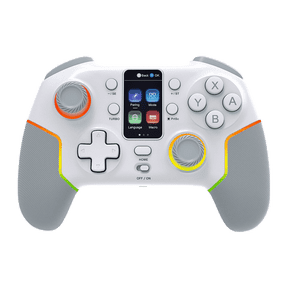Wireless Game Controller with Built-in Display Screen,Hall Effect Joysticks & Hall Trigger Buttons,RGB Backlit Customizable Buttons,1000mAh Rechargeable Battery,Compatible with PC,Switch,iOS,Android