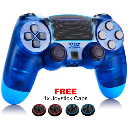 Wireless Game Controller Compatible with PS4/ Slim/Pro with Upgraded Joystick ( Crystal Blue)