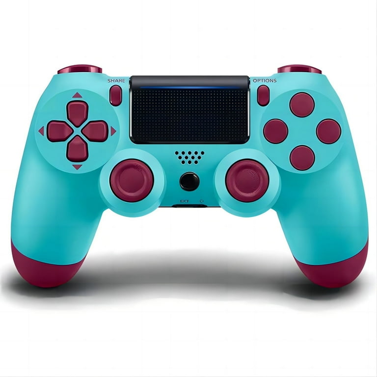 Bluetooth PS4 Game Controller 6 Axis Sensor PC Compatible Charging Cable Berry Blue Walmart