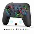 Android Shell Image Wireless Game Controller for Switch/PS/PC/iOS/Android, Black Crack ...
