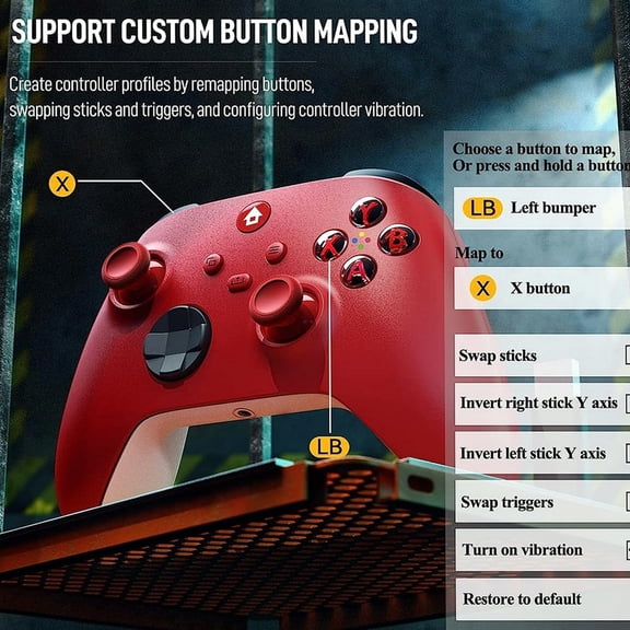 Wireless Game Controller for Xbox one Series X/S Console Joysticks with 2.4G Adapter Receiver for Windows PC Gamepad-Camouflage Red