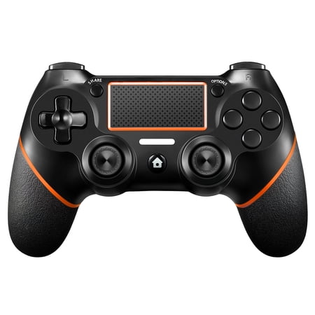 Wireless Gamepad Compatible with PS-4/Pro/Slim/PC with Motion Motors and Audio Function, Mini LED Indicator, USB Cable and Anti-Slip