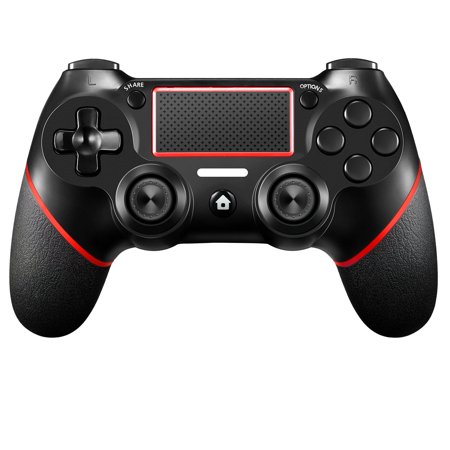 Wireless Gamepad Compatible with PS-4/Pro/Slim/PC with Motion Motors and Audio Function, Mini LED Indicator, USB Cable and Anti-Slip
