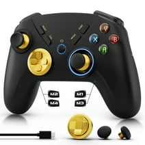 Wireless Gamepad Game Controller for PC/Android/iPhone/Switch, with 4-Programmable Buttons, Turbo
