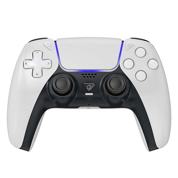 Gaming Controller Compatible with PS5/Slim/Pro/PC, Wireless Gamepad with 6-Axis Gyro/Dual Vibration/1500mAh Battery - White