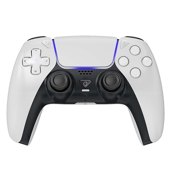 Gaming Controller Compatible with PS5/Slim/Pro/PC, Wireless Gamepad with 6-Axis Gyro/Dual Vibration/1500mAh Battery - White