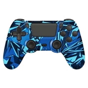 Wireless Gaming Controller Compatible with P-4/P-4 Slim/P-4 Pro/PC, Game Remote Controller with Dual Vibration/3.5mm Audio Jack/6-Axis Gyro/Touch Pad