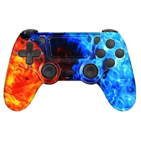 Wireless Gaming Controller Compatible with P-4/P-4 Slim/P-4 Pro/PC, Game Remote Controller with Dual Vibration/3.5mm Audio Jack/6-Axis Gyro/Touch Pad