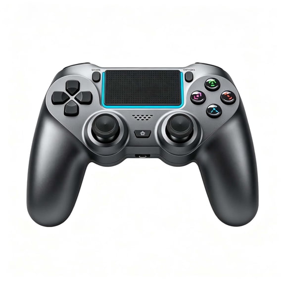 Wireless Gaming Controller Compatible with P-4/P-4 Slim/P-4 Pro/PC, Game Remote Controller with Dual Vibration/3.5mm Audio Jack/6-Axis Gyro/Touch Pad