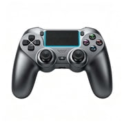 Wireless Gaming Controller Compatible with P-4/P-4 Slim/P-4 Pro/PC, Game Remote Controller with Dual Vibration/3.5mm Audio Jack/6-Axis Gyro/Touch Pad
