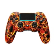 Wireless Gaming Controller Compatible with P4/P4 Slim/P4 Pro/PC, Game Remote Controller with Dual Vibration/3.5mm Audio Jack/6-Axis Gyro/Touch Pad