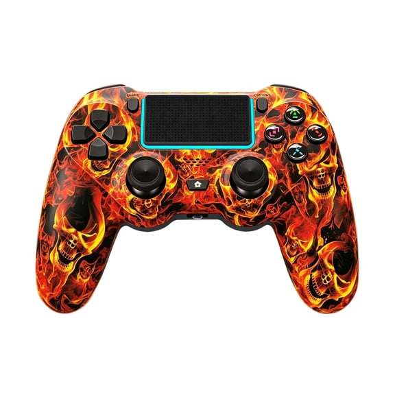 Wireless Gaming Controller Compatible with P-4/P-4 Slim/P-4 Pro/PC, Game Remote Controller with Dual Vibration/3.5mm Audio Jack/6-Axis Gyro/Touch Pad