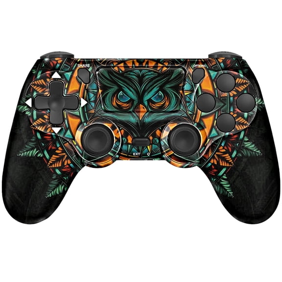 Wireless Gaming Controller Compatible with P-4/P-4 Slim/P-4 Pro/PC, Game Remote Controller with Dual Vibration/3.5mm Audio Jack/6-Axis Gyro/Touch Pad