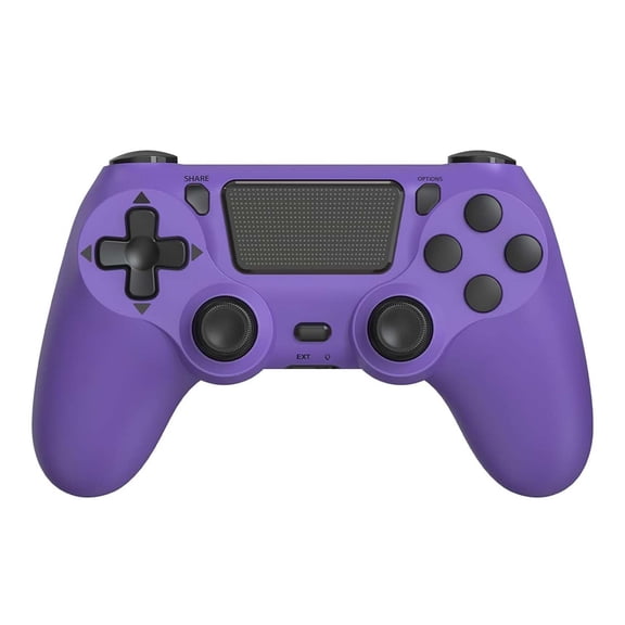 Wireless Gaming Controller Compatible with P-4/Slim/Pro/PC, Game Controller with Dual Motor/6-Axis Gyro/Touch Pad - Purple